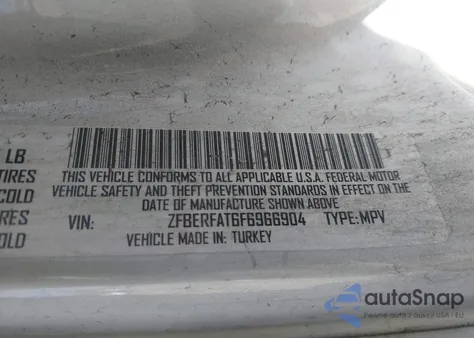 2015 Ram Promaster City Tradesman из США, поврежденный, VIN ZFBERFAT6F6966904